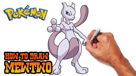 At the tip of the foot, <b>draw</b> the toes using a couple of curved lines. . How to draw mewtwo